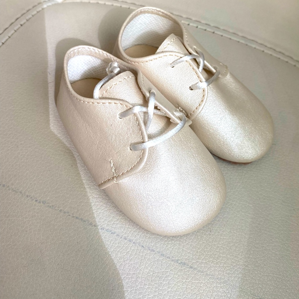 Champaign Satin Baby Christening- Baptism Shoes New